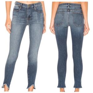 FRAME Le High Skinny Triangle Raw Hem Denim Jeans 29